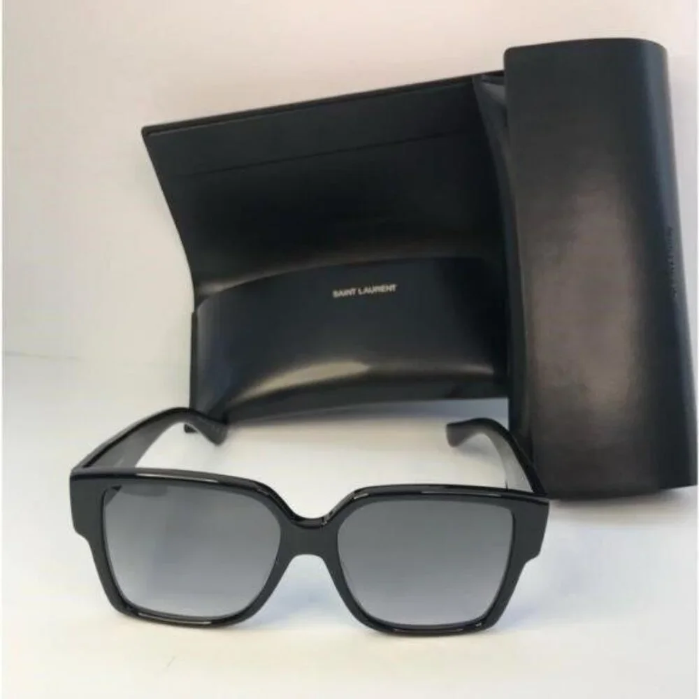 New  - 💯 Authentic Saint Laurent Black Grey Sunglasses SLM9 - Picture 9 of 13